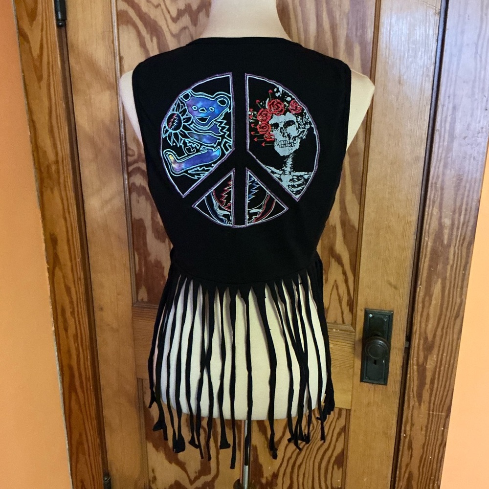 Grateful Dead The Wheel Fringed Vest - Picture 10 of 10
